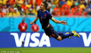 RVP's diving header was the first of five in a 5-1 onslaught of the Spanish